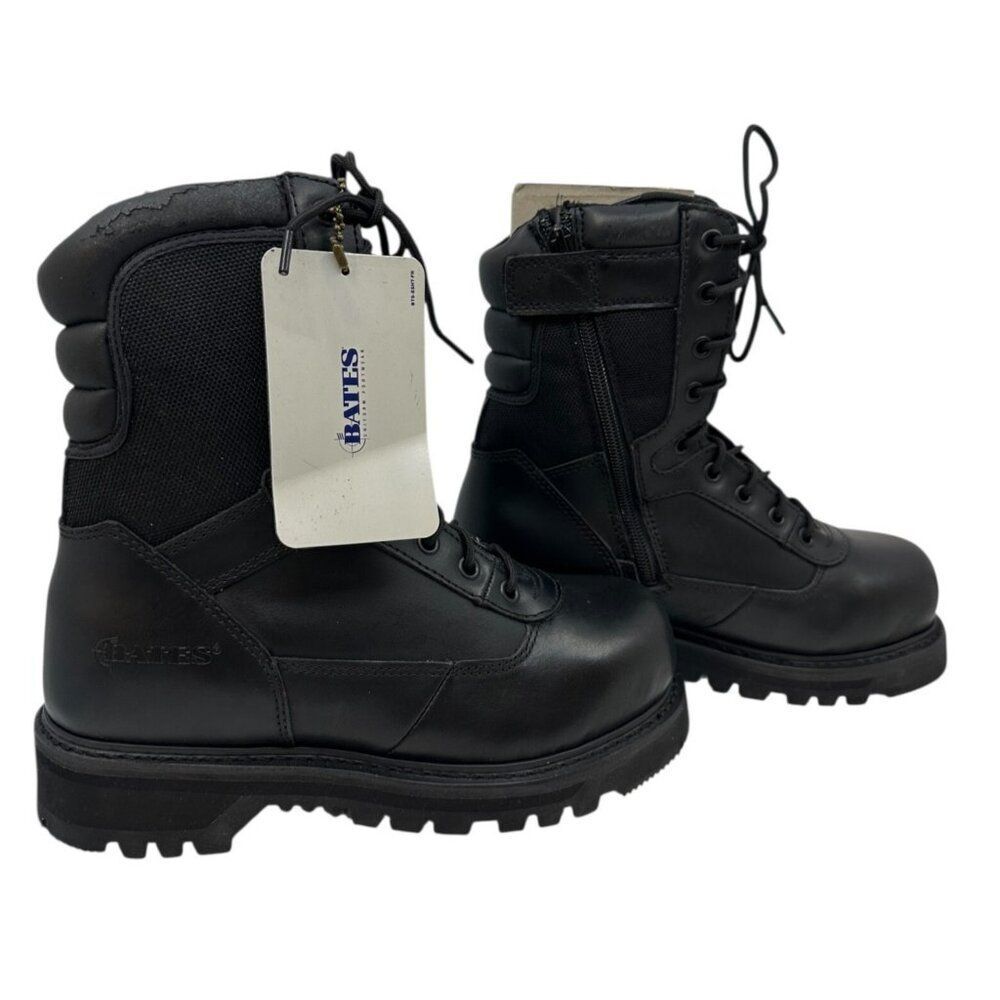 Bates Mens Sz.5 EX WIDE 8" Tactical Black Boots With Side Zipper‎ E02340 Unisex